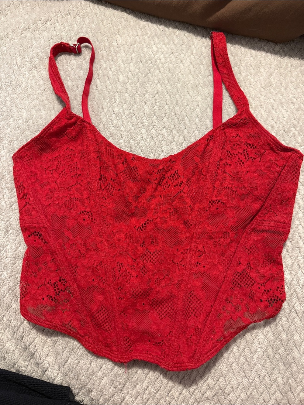 Gilly Hicks Red Lace Crop Camisole